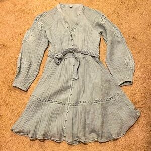 Guess Belted crochet faded mint color
dress Size-Medium